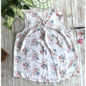 Terra Sky floral print sleeveless blouse tank top
